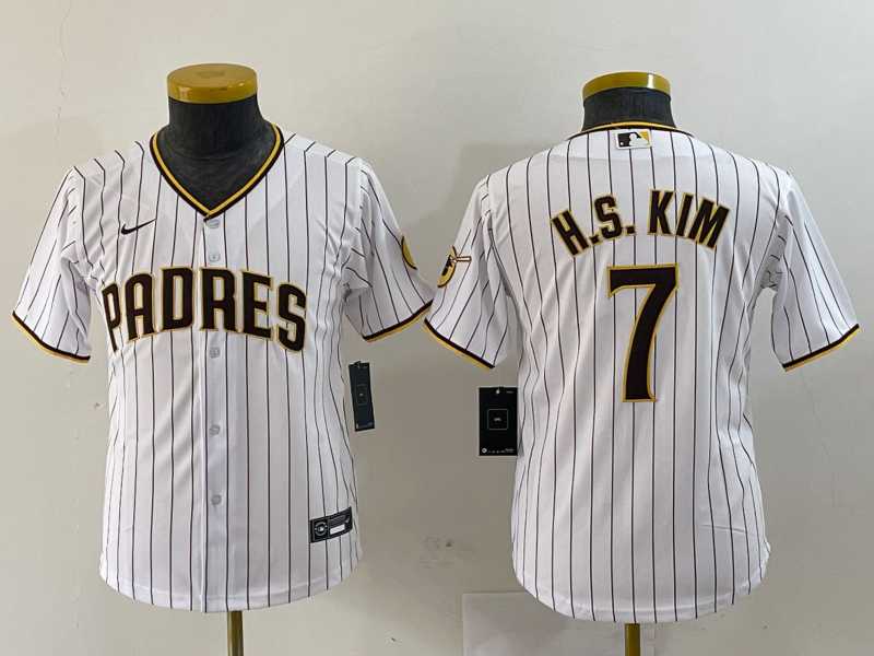 Youth San Diego Padres #7 Ha Seong Kim White Stitched Cool Base Nike Jersey,We sell and wholesale Youth San Diego Padres #7 Ha Seong Kim White Stitched Cool Base Nike Jersey on line form chian!